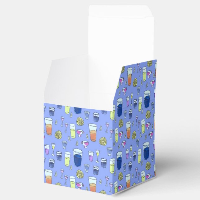 Caixa azul do favor das bebidas misturadas (Aberto)