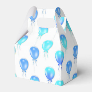 Caixa azul do favor do balão do aniversário