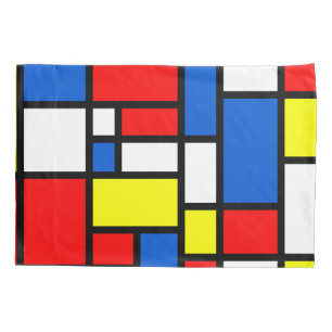 Caixa branca de Mondrian e amarela azul vermelha
