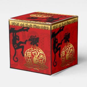 Caixa chinesa do favor do aniversário do zodíaco