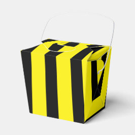 Caixa Clássica Amarela e Preta Listrada para Deliv