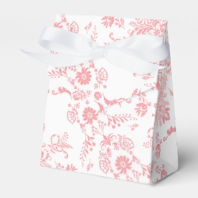 Caixa com Desenho Damask Rosa Bonito (Frente)