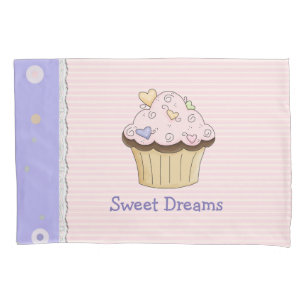 Caixa cor-de-rosa bonito do travesseiro do cupcake