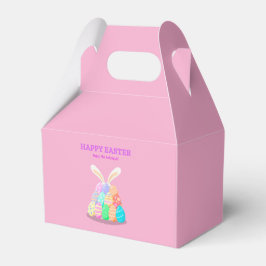 Caixa cor-de-rosa de favor da Páscoa feliz