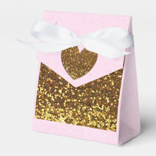 Caixa cor-de-rosa e Dourado do favor de partido