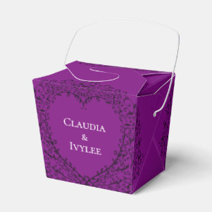 Caixa Coração-Para viagem gótico do favor roxa