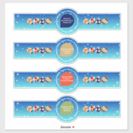 Caixa de Adesivos de Natal Personalizados Selos de
