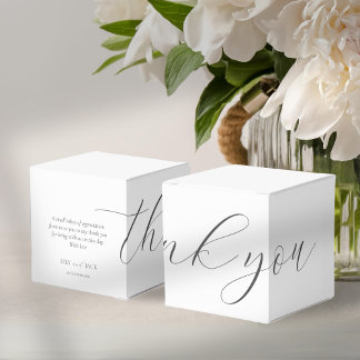 Caixa de Agradecimento de Casamento Chic White | C