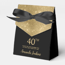 Caixa de Agradecimento Dourada de 40º Aniversário
