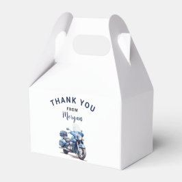 Caixa de Aniversário da Motobicicleta Azul Editáve