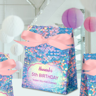 caixa de aniversário de criança pastel sermaid
