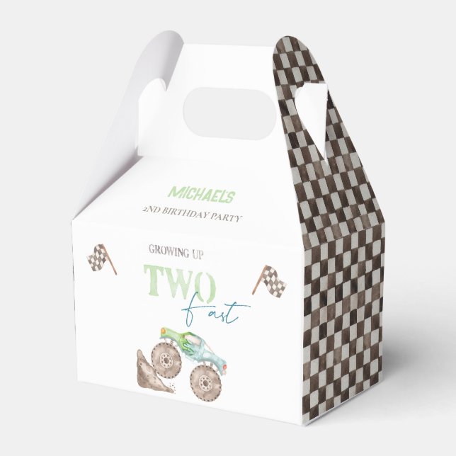 Caixa de Aniversário de Dois Monstros Rápidos (Frente)