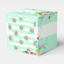 Caixa de Atenção Floral Cor Verde e Rosa