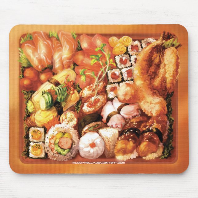 Caixa de Bento do sushi - Mousepad (Frente)