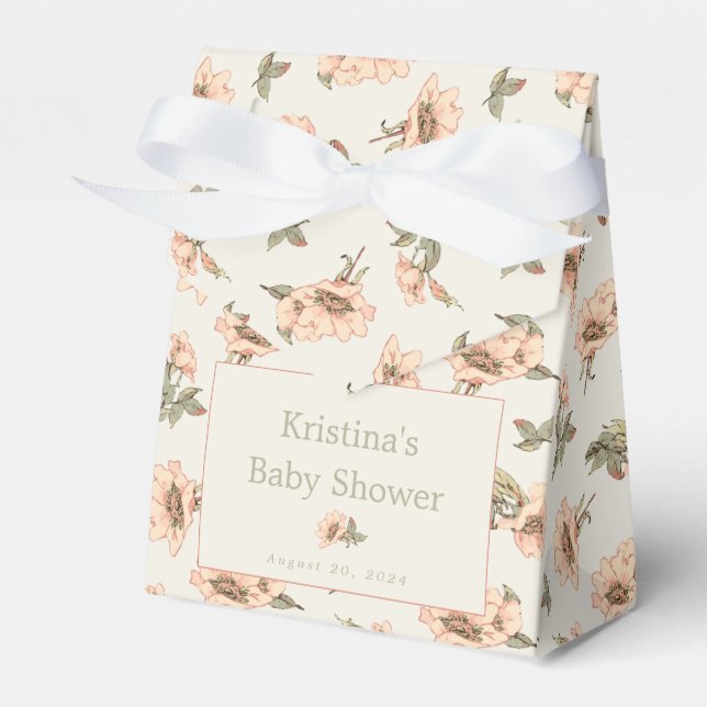 Caixa de Chá de fraldas das Rosas Rosa (Frente)