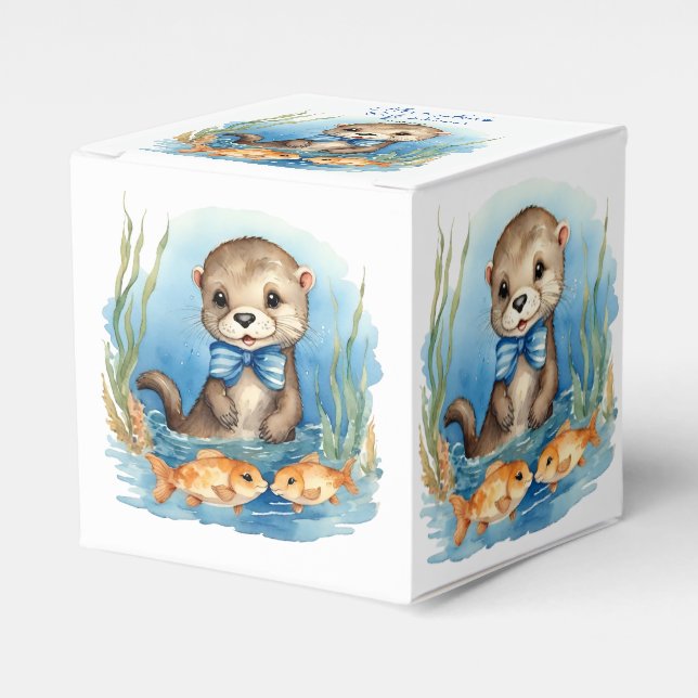 Caixa de Chá de fraldas do Bebê Otter Boy (Frente)