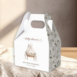 Caixa de Chá de fraldas Floral Neutra