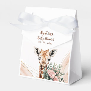 Caixa de Chá de fraldas Rosa Floral Girafa Safari