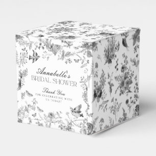 Caixa de Chá de panela Floral Black Toile De Jouy
