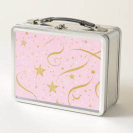 Caixa de Comida Celestial - Cor - de-rosa e Dourad