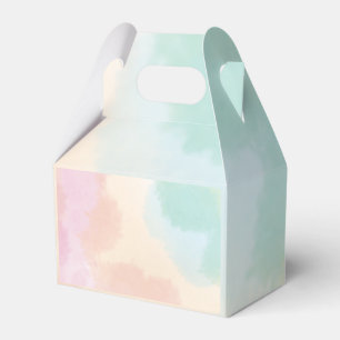 Caixa de cores azul e rosa com papel embebido