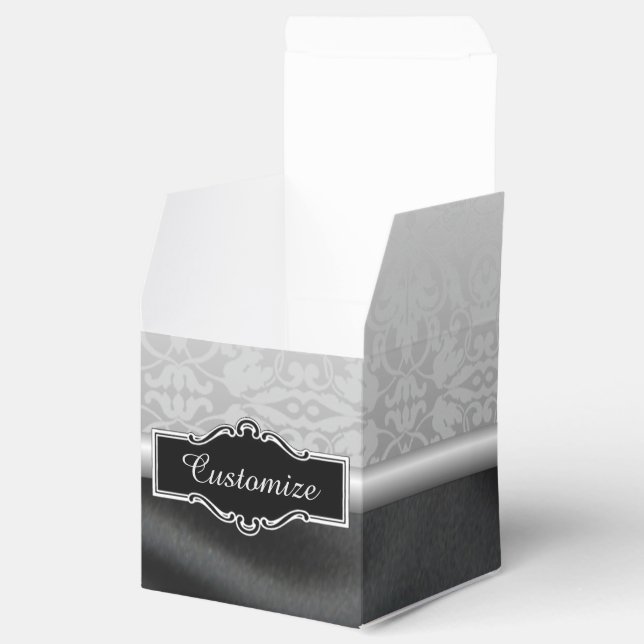 Caixa de Cubo Preto Personalizado e Damasco Pratea (Aberto)