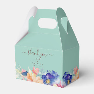 Caixa de Cunhal de Noiva Floral Verde Menta Modern