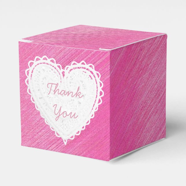 Caixa de Cupcake Rosa Obrigado (Frente)