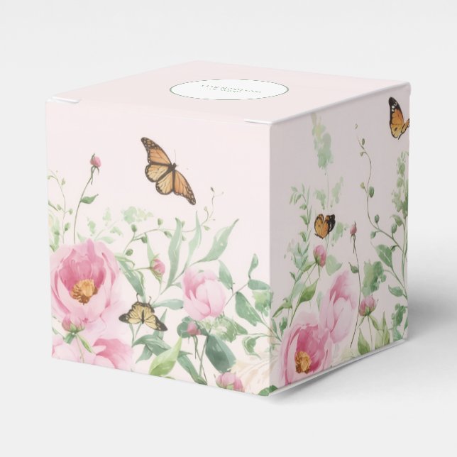 Caixa de Doces Mini Barra Floral Rosa Elegante Peô (Frente)