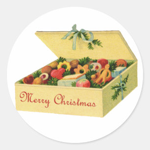 Caixa de etiquetas dos biscoitos do Natal