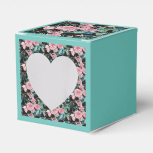 Caixa de Favor Cake Festa Floral Rosa Aqua Rosa