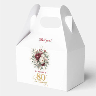 Caixa de Favor Chic Blush Burgundy 80º Aniversário
