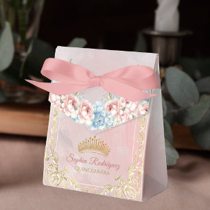 Caixa de Favor Clássica Coroa Floral Rosa Quincean