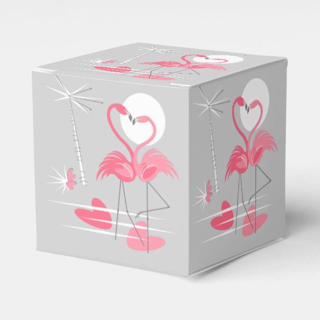 caixa de favor clássica do amor de flamingo (Frente)