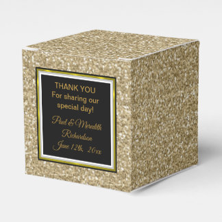 Caixa de Favor Clássica do Sunset Dourado Glitter 