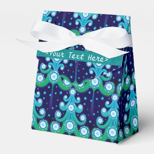 Caixa de Favor com Árvores de Natal Personalizadas (Frente)