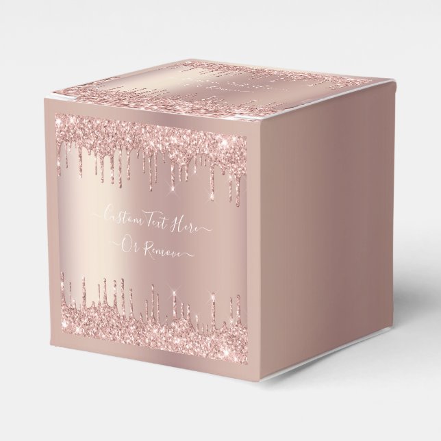 Caixa de Favor com Brilho em Rose Gold com Texto P (Frente)