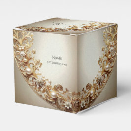 Caixa de Favor com Floreio Dourado Ornamentado