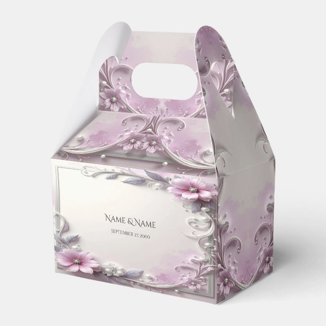 Caixa de Favor com Moldura Floral Rosa (Frente)
