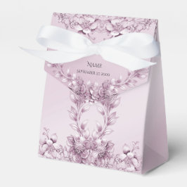 Caixa de Favor da Folhagem Floral Rosa