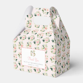 Caixa De Favor Da Quinceañera Floral Rosa Mis XV R