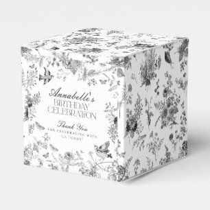 Caixa de Favor de Aniversário com Toile Jouy Flora