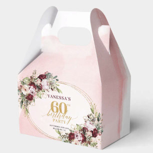 Caixa de Favor de Aniversário de 60 anos Floral Ve