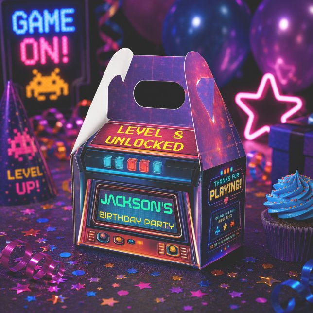 Caixa de Favor de Aniversário de Festa de Arcade R (Criador carregado)