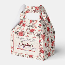 Caixa De Favor De Aniversário De Rosa Único Para M