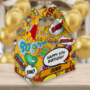 Caixa de Favor de Aniversário de Super-Herói de Qu