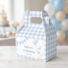 Caixa de Favor de Aniversário do Menino Xadrez Azu