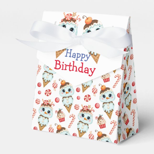 Caixa de Favor de Aniversário Doce de Inverno (Frente)