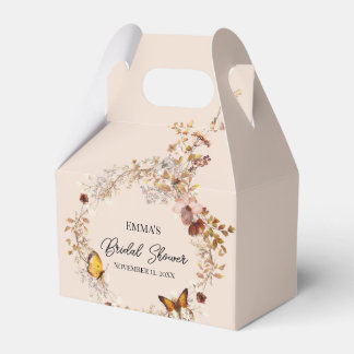 Caixa de Favor de Aquarela de Flor Silvestre Bege 