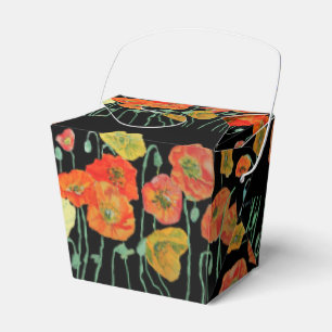 Caixa de Favor de Bolo de Casamento Floral Amarelo